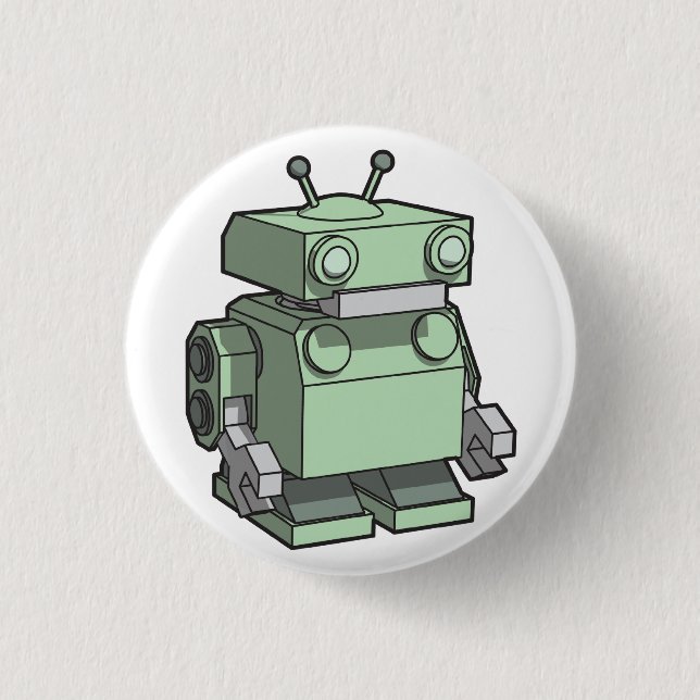 Robot 3 Cm Round Badge (Front)