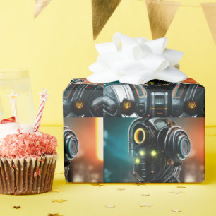 Robot 3 glossy wrapping paper