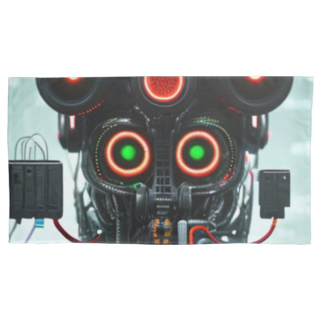 Robot 3 white king pillowcase (Front)
