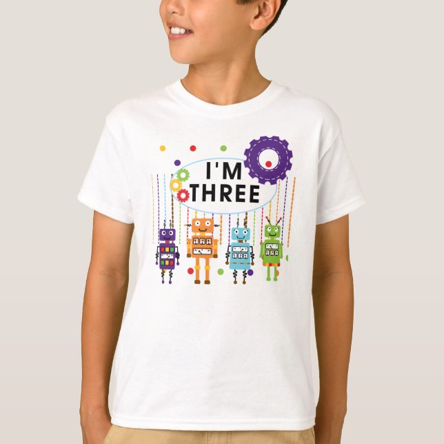 Robot 3rd Birthday T shirts and Gifts (Front)