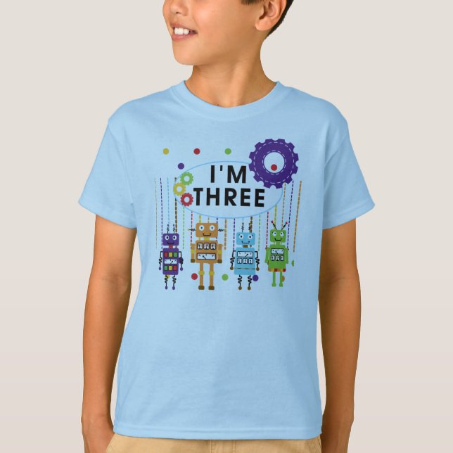 Robot 3rd Birthday T shirts and Gifts (Front)