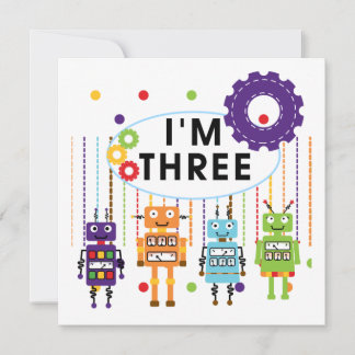 Robot 3rd Birthday T shirts and Gifts Card
