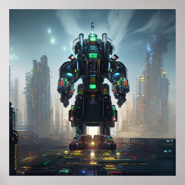 Robot 4 value matte poster (Front)