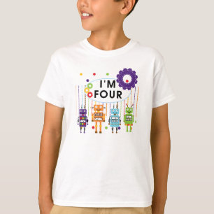 Robot 4th Birthday Tshirts and Gifts