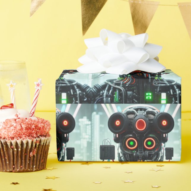 Robot 5 glossy wrapping paper (Birthday Party)