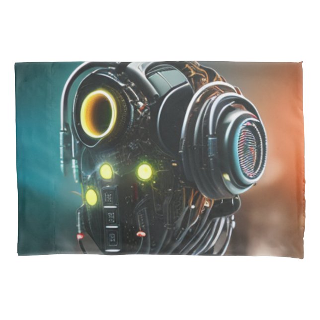 Robot 5 white standard pillowcase (Front)