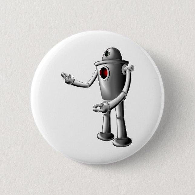Robot 6 Cm Round Badge (Front)