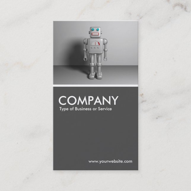 Robot - 70pc Grey Business Card (Front)