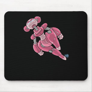 Robot Anime Girl Pink Sticker Mouse Pad