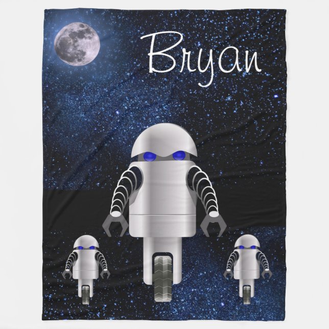 Robot Army Fleece Blanket (Front)