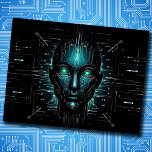 Robot artificial intelligence fantasy art science  postcard<br><div class="desc">Design of Artificial Intelligence of the near future,  made in dark green tones. (PLEASE! - See also other new collections for more choices)</div>