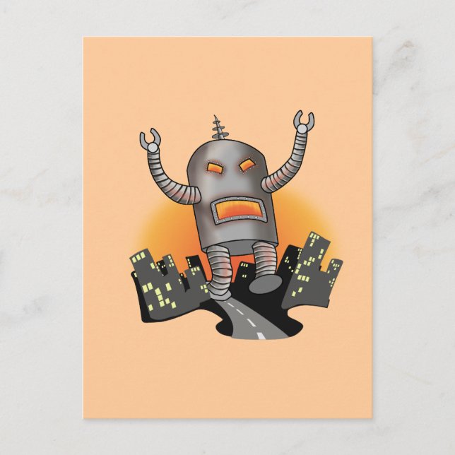 Robot Attack Postcard (Front)