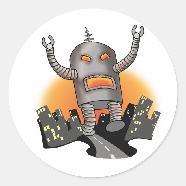 Robot Attack Sticker (Front)