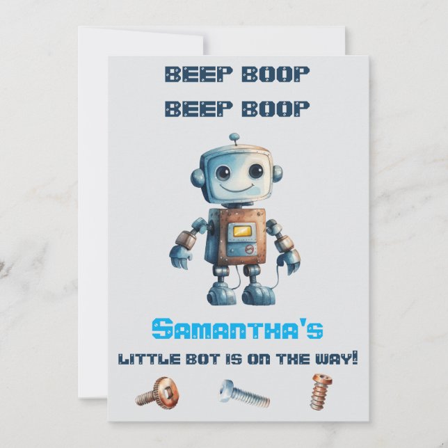 Robot Baby Shower Invitation (Front)
