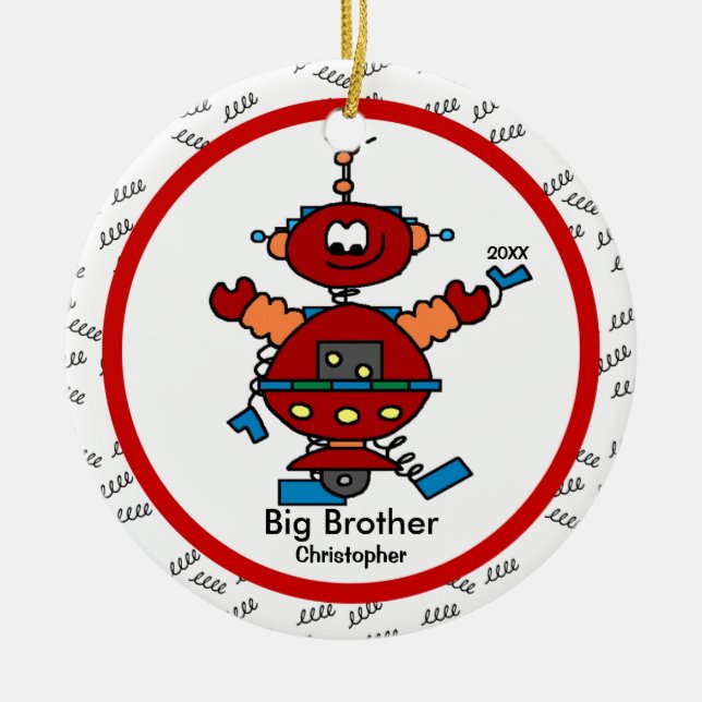 Robot Big Brother Christmas Ornament (Front)