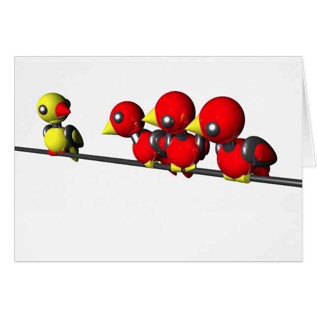 ROBOT BIRDS ON A WIRE (Front Horizontal)