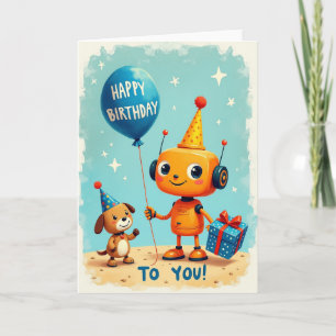 Robot Birthday Gift Card