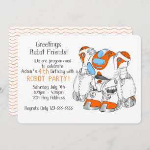 Robot Birthday Party Invitation