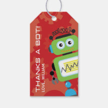 Robot Birthday Party Party Favour Thank You Tags