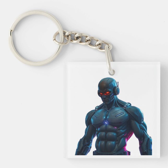Robot Bodybuilder Key Ring (Front)