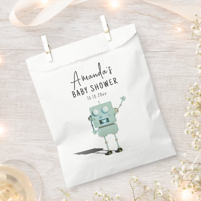 Robot boy Baby Shower  Favour Bags (Clipped)