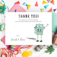 Robot boy Baby Shower - thank you