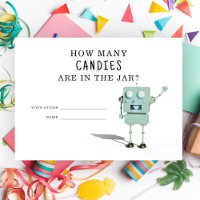 Robot boy - guess how many candies are in the jar