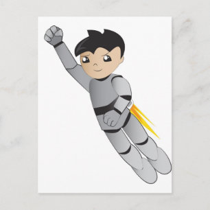 Robot boy postcard