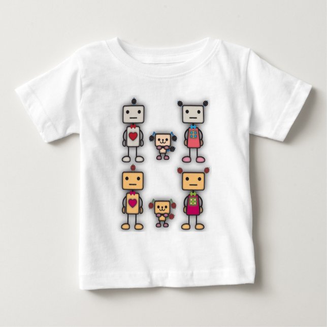 Robot Boy, Robot Girl, Robot Dog Baby T-Shirt (Front)
