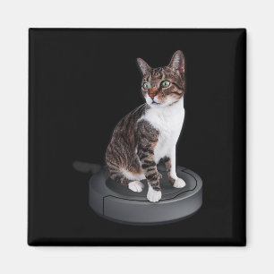 Robot Cat Vacuum Cleaner Feline Animal Cute Cat  Magnet