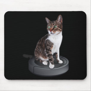 Robot Cat Vacuum Cleaner Feline Animal Cute Cat Mouse Pad