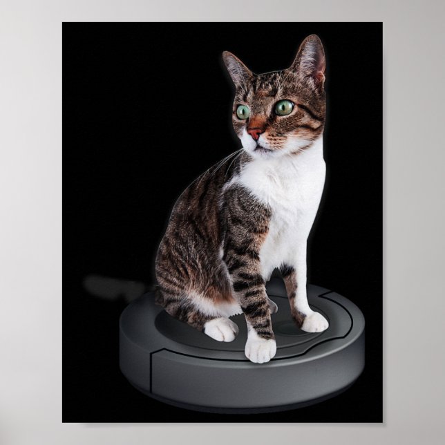 Robot Cat Vacuum Cleaner Feline Animal Cute Cat  Poster (Front)