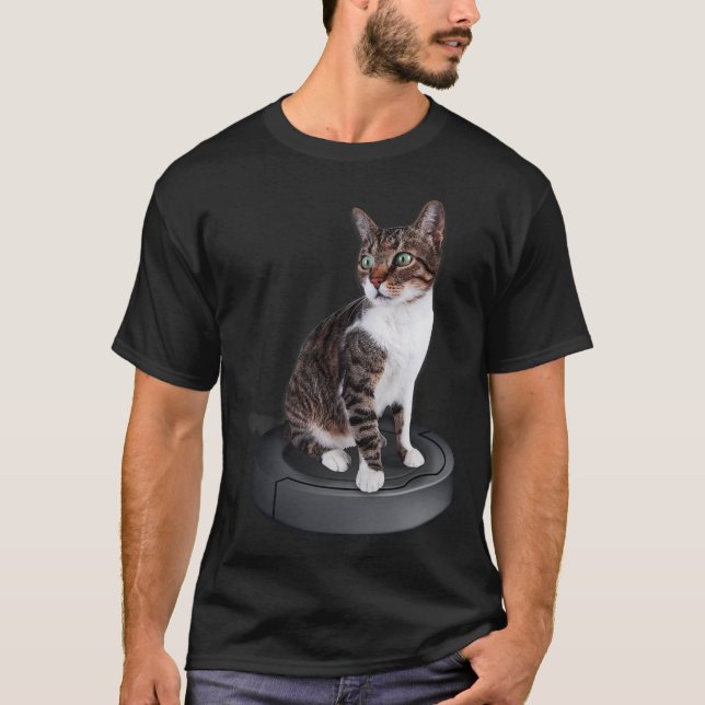Robot Cat Vacuum Cleaner Feline Animal Cute Cat  T-Shirt (Front)