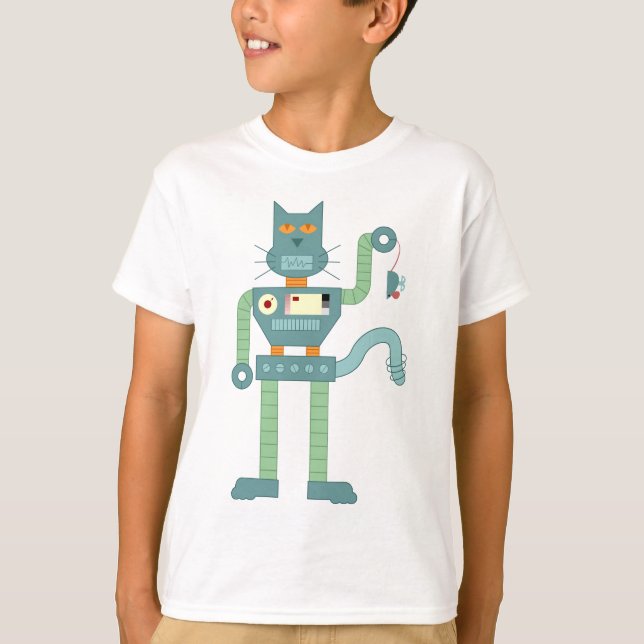 Robot Cat & Wind Up Mouse T-Shirt (Front)