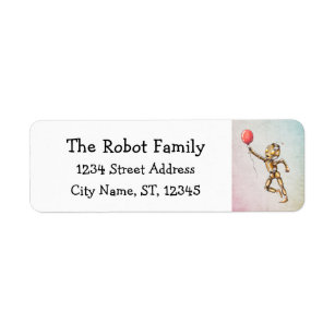 Robot Chasing A Red Balloon Jigsaw Puzzle Label