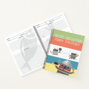 Robot chef party personal cookbook recipe notebook