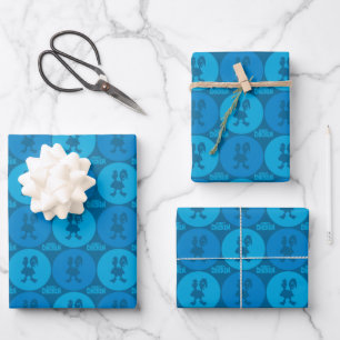 Robot Chicken Circle Pattern Wrapping Paper Sheet