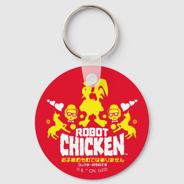 Robot Chicken Nerd Unicorn Graphic Key Ring (Front)