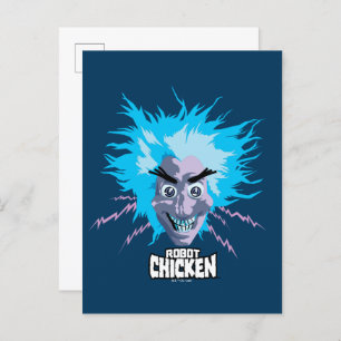 Robot Chicken Scientist Head Graphic Postcard