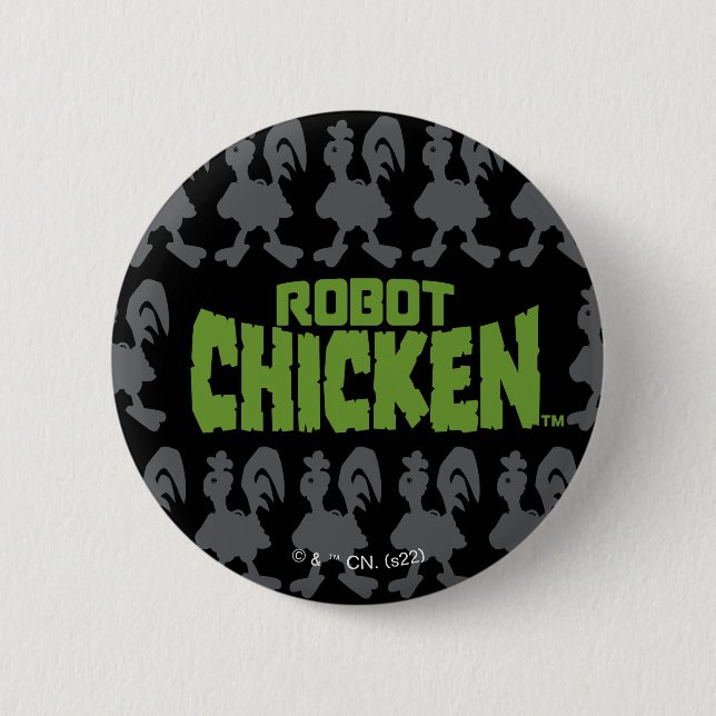 Robot Chicken Silhouette Pattern 6 Cm Round Badge (Front)