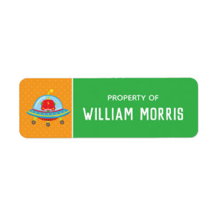 Robot Children School Name Labels Editable Colou