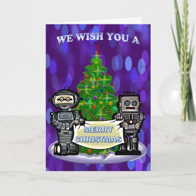 Robot Christmas Holiday Card (Front)