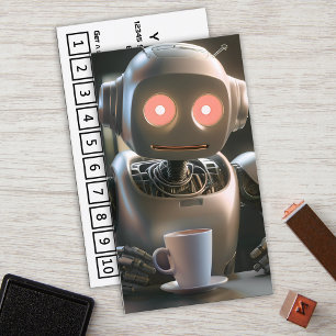 robot coffee shop loyalty card