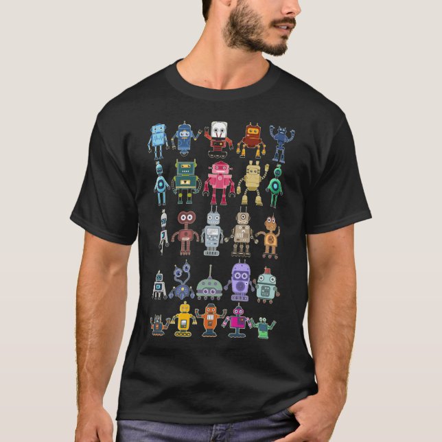 Robot Collection Science Technology Robots T-Shirt (Front)