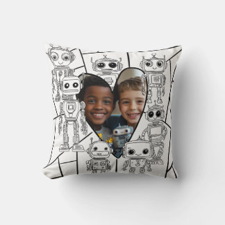 Robot Color-In Photo Cushion