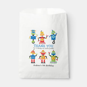 Robot Colourful Birthday Party Favour Sacks Bags