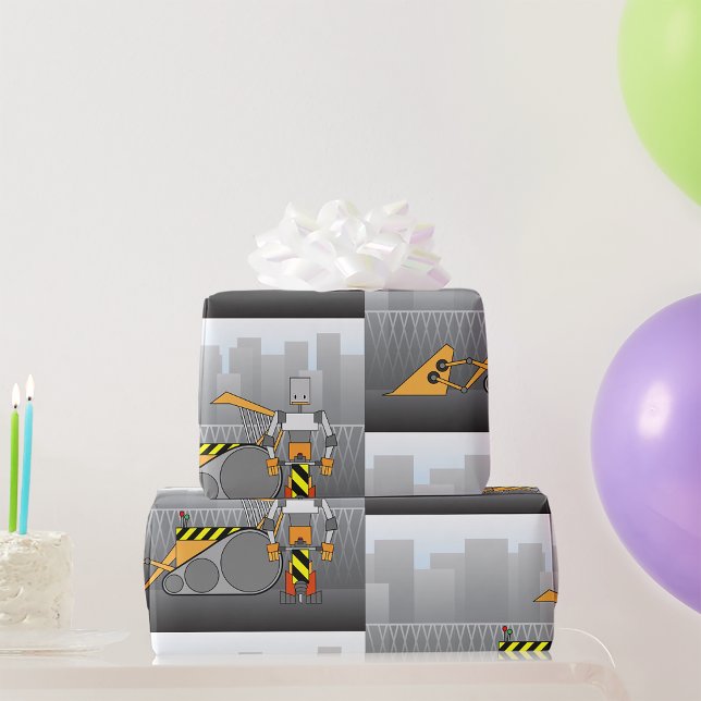 Robot Construction Worker Wrapping Paper (Creator Uploaded)