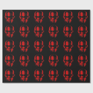 Robot Cop Helmet Wrapping Paper
