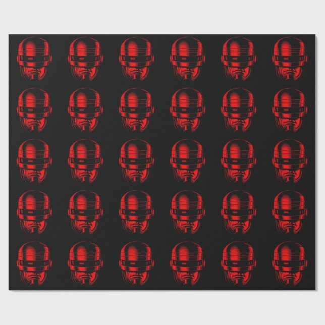 Robot Cop Helmet Wrapping Paper (Flat)