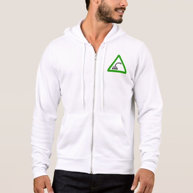 Robot Crossing Warning Sign Hoodie (Front)